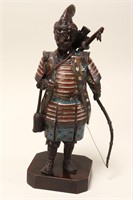 Japanese Late Meiji Period Bronze Samurai Archer,