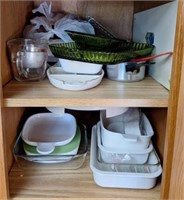 Contents of Kitchen Cabinets, Corning Ware