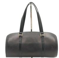 Louis Vuitton Black Epi Soufflot Handbag