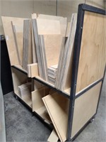 60x30 Rolling Cart with Wood Cabinet Pieces
