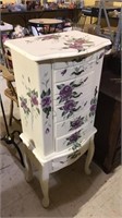 Hand painted floral jewelry box 7 drawer with the