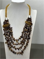 NEW CATS EYE STONE BEAD NECKLACE