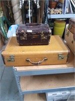 Antique suitcases.