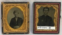 (2) Early Civil War Era Youth Tintype Photographs