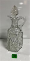 Vtg 9” Crystal Cruet