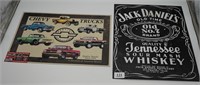 (2) Metal Signs ~ Chevy Trucks & Jack Daniel's