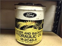 Vintage 5 Gal Ford Loader & Backhoe hydraulic Oil