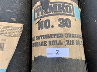 6 Rolls of Tamko felt paper (2 square roll each)