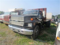 1989 Ford F600 S/A Flatbed Stake Body Truck,