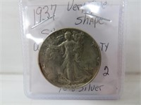 1937 Silver Walking Liberty Half Dollar- Very Fine