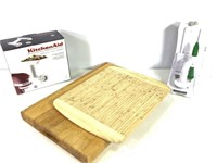 4 Pieces Wood Cutting Boards Grinder Veggetti Pro