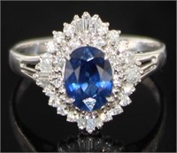 Platinum 1.54 ct Natural Sapphire & Diamond Ring