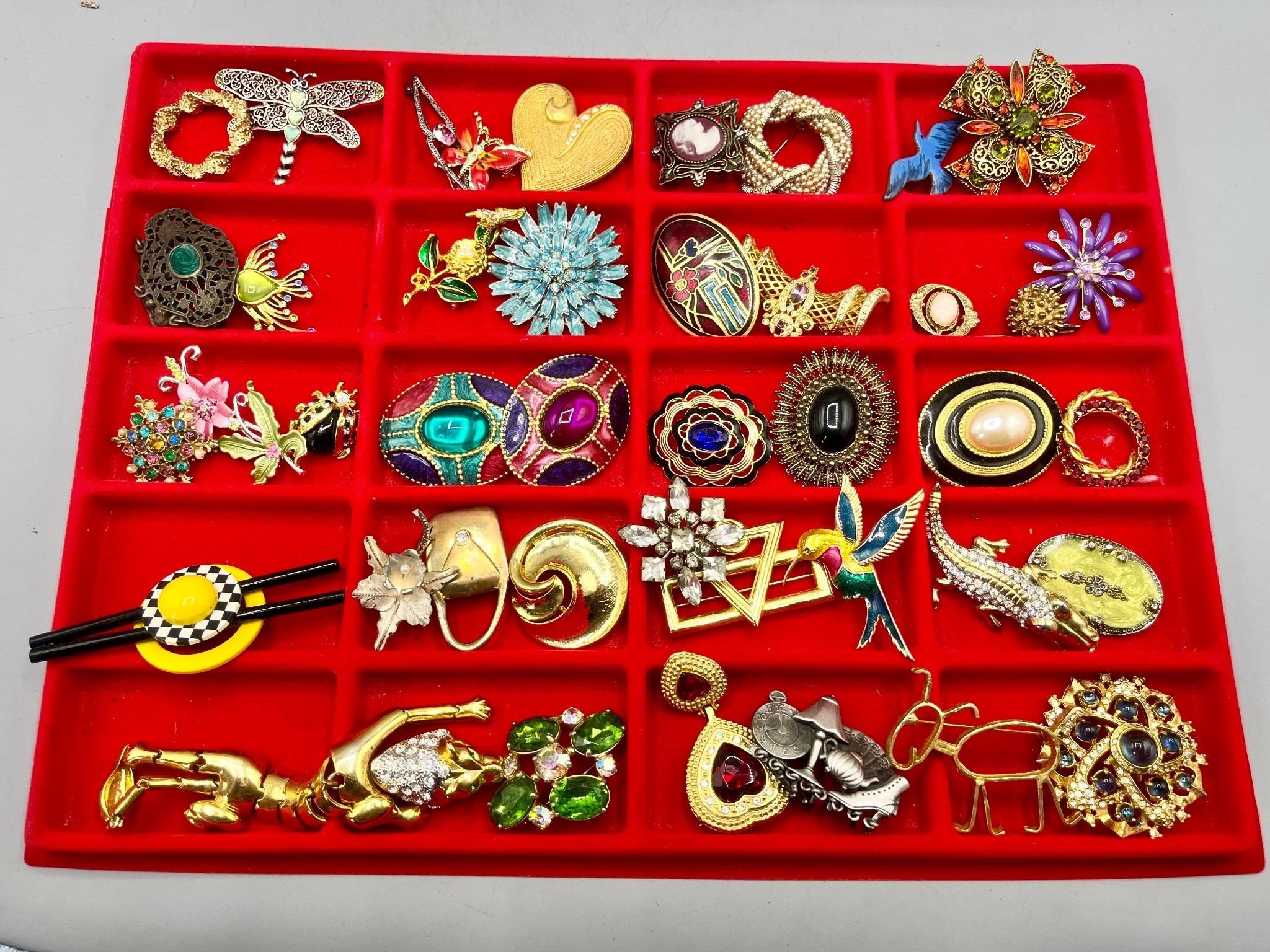 Vintage brooches some signed