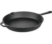 Amazon Basics Pre Seasoned Cast Iron Skillet, 15-I