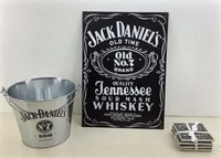 * Jack Daniels Lot  Pail  Sign  Coasters