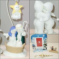 Mixed Christmas Decor Lot - Snowbabies +