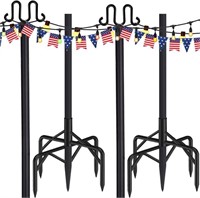 String Light Poles for Outdoor String Lights 2 Pk