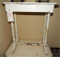 Antique single drawer surrender table in white
