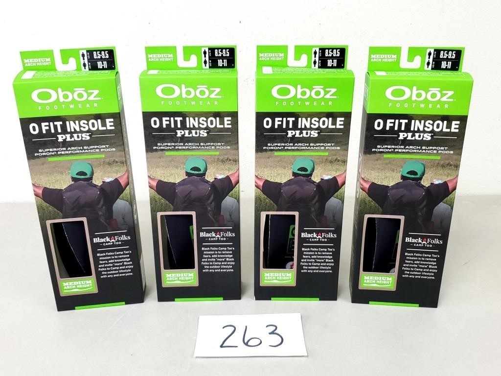 4 New Oboz O Fit Insoles - Size 8.5-9.5M / 10-11W