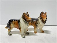 2 Collie Dog Figurines Made in Japan