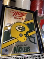 Miller highlife Green Bay Packers beer mirror