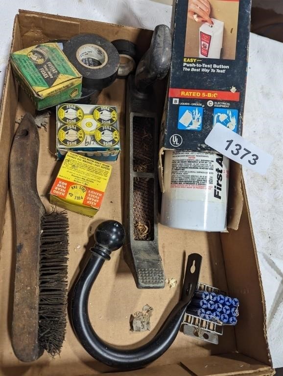 Small Fire Extinguisher, Fuses, Wire Brush &