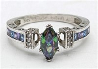 Ladies Sterling Silver Mystic Topaz Cocktail Ring