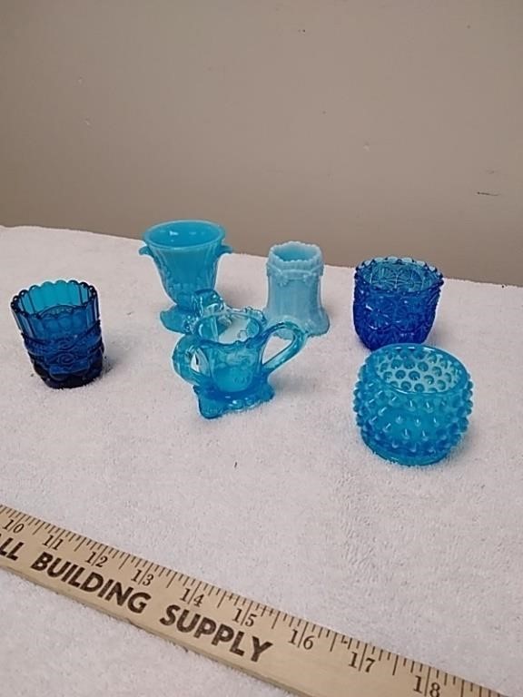 Blue decorative glassware