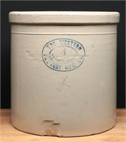 Antique Western Pottery Crock- 4 Gallon