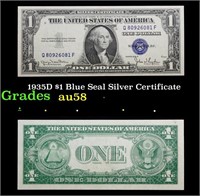1935D $1 Blue Seal Silver Certificate Grades Choic