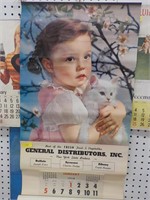 General Distributors 1958 calendar 16 x 33"