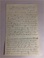 1858 HAND WRITTEN W INK FOUNTAIN PEN LETTER