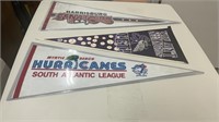 (3) Minor League Pennants: Harrisburg Snatchers,