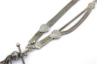 Two Antique silver Albertina's (necklace)