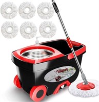 Tsmine Spin Mop Bucket Floor Cleaning System -