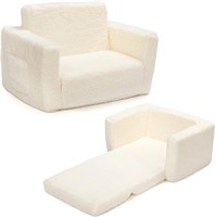 ALIMORDEN 2-in-1 Flip Out Cuddly Sherpa Kids Couch