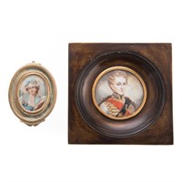 Two Continental School miniature portraits