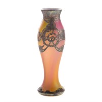 Loetz silver covered glass vase