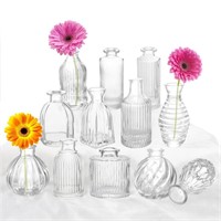 Bud Vases Set of 12, Glass Vase for Decor