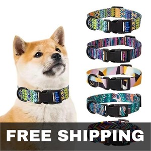 NEW Dog Collar Adjustable Fashion Printed Puppy