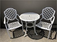 3pc. Metal Table and Chair Set