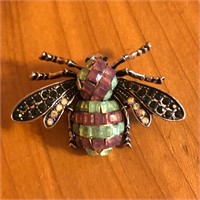 Multi Color Rhinestone Insect Brooch Pin / Pendant