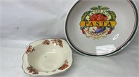 Pasta Bowl & England made floral bowl lot