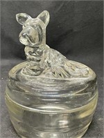 Vintage Scottish Terrier Pressed Glass Jar