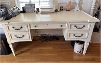 Four Drawer Painted Office Desk and Contents