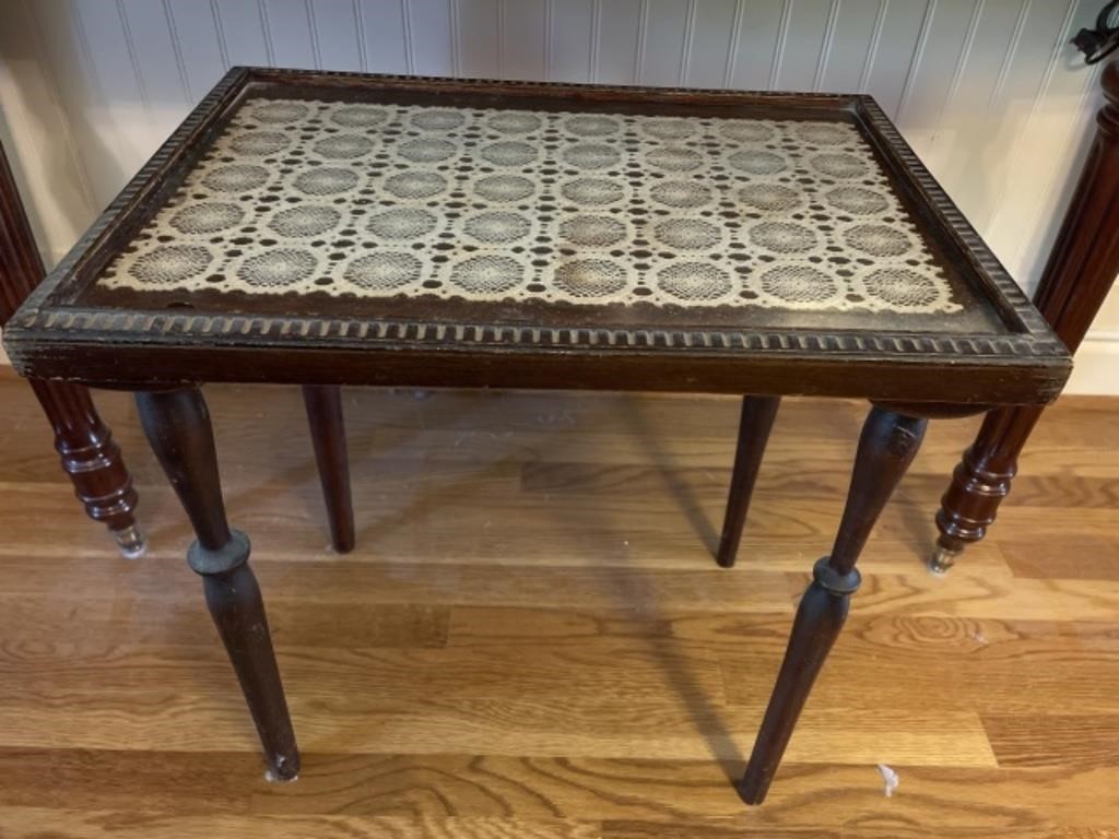 Accent Table with Lace Insert
