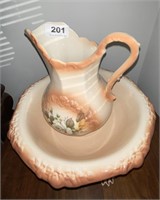 peach pitcher and bowl
