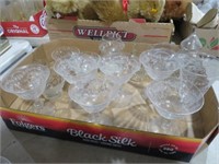 BOX OF CRYSTAL ETCHED GLASS GOBLETS