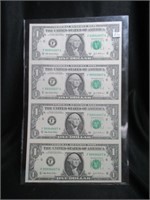 Uncut Run of $1 Bills Sheet 2003