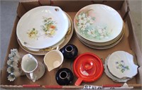Misc China Plates, Vases, Candleholder
